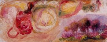 Pierre Auguste Renoir : Roses with a Landscape